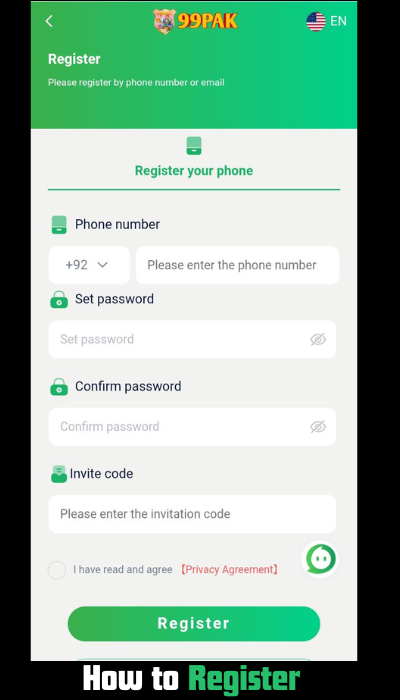 99 pak how to register